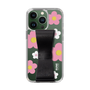 Slim Protection Case - STAND & RING RIBBON Black［ Rune Naito - RUNE Flower - Pink ］