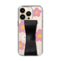 Slim Protection Case - STAND & RING RIBBON Black［ Rune Naito - RUNE Flower - Pink ］