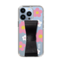 Slim Protection Case - STAND & RING RIBBON Black［ Rune Naito - RUNE Flower - Pink ］