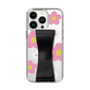 Slim Protection Case - STAND & RING RIBBON Black［ Rune Naito - RUNE Flower - Pink ］