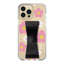 Slim Protection Case - STAND & RING RIBBON Black［ Rune Naito - RUNE Flower - Pink ］