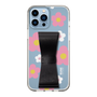 Slim Protection Case - STAND & RING RIBBON Black［ Rune Naito - RUNE Flower - Pink ］