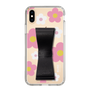 Slim Protection Case - STAND & RING RIBBON Black［ Rune Naito - RUNE Flower - Pink ］
