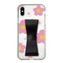 Slim Protection Case - STAND & RING RIBBON Black［ Rune Naito - RUNE Flower - Pink ］