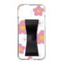 Slim Protection Case - STAND & RING RIBBON Black［ Rune Naito - RUNE Flower - Pink ］