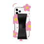 Slim Protection Case - STAND & RING RIBBON Black［ Rune Naito - RUNE Flower - Pink ］