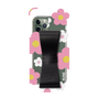 Slim Protection Case - STAND & RING RIBBON Black［ Rune Naito - RUNE Flower - Pink ］