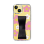 Slim Protection Case - STAND & RING RIBBON Black［ Rune Naito - RUNE Flower - Pink ］
