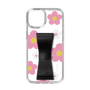 Slim Protection Case - STAND & RING RIBBON Black［ Rune Naito - RUNE Flower - Pink ］