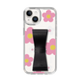Slim Protection Case - STAND & RING RIBBON Black［ Rune Naito - RUNE Flower - Pink ］