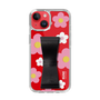 Slim Protection Case - STAND & RING RIBBON Black［ Rune Naito - RUNE Flower - Pink ］