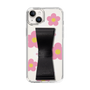 Slim Protection Case - STAND & RING RIBBON Black［ Rune Naito - RUNE Flower - Pink ］