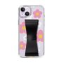 Slim Protection Case - STAND & RING RIBBON Black［ Rune Naito - RUNE Flower - Pink ］