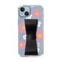 Slim Protection Case - STAND & RING RIBBON Black［ Rune Naito - RUNE Flower - Pink ］