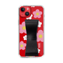 Slim Protection Case - STAND & RING RIBBON Black［ Rune Naito - RUNE Flower - Pink ］