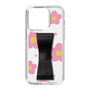 Slim Protection Case - STAND & RING RIBBON Black［ Rune Naito - RUNE Flower - Pink ］