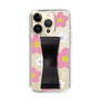 Slim Protection Case - STAND & RING RIBBON Black［ Rune Naito - RUNE Flower - Pink ］