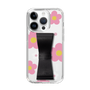 Slim Protection Case - STAND & RING RIBBON Black［ Rune Naito - RUNE Flower - Pink ］