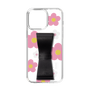 Slim Protection Case - STAND & RING RIBBON Black［ Rune Naito - RUNE Flower - Pink ］
