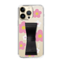 Slim Protection Case - STAND & RING RIBBON Black［ Rune Naito - RUNE Flower - Pink ］