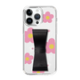 Slim Protection Case - STAND & RING RIBBON Black［ Rune Naito - RUNE Flower - Pink ］