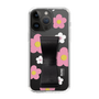 Slim Protection Case - STAND & RING RIBBON Black［ Rune Naito - RUNE Flower - Pink ］