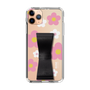 Slim Protection Case - STAND & RING RIBBON Black［ Rune Naito - RUNE Flower - Pink ］