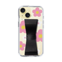 Slim Protection Case - STAND & RING RIBBON Black［ Rune Naito - RUNE Flower - Pink ］