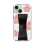 Slim Protection Case - STAND & RING RIBBON Black［ Rune Naito - RUNE Flower - Pink ］