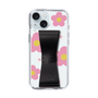 Slim Protection Case - STAND & RING RIBBON Black［ Rune Naito - RUNE Flower - Pink ］