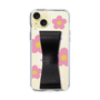 Slim Protection Case - STAND & RING RIBBON Black［ Rune Naito - RUNE Flower - Pink ］