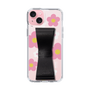 Slim Protection Case - STAND & RING RIBBON Black［ Rune Naito - RUNE Flower - Pink ］