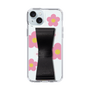 Slim Protection Case - STAND & RING RIBBON Black［ Rune Naito - RUNE Flower - Pink ］