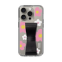 Slim Protection Case - STAND & RING RIBBON Black［ Rune Naito - RUNE Flower - Pink ］