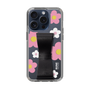 Slim Protection Case - STAND & RING RIBBON Black［ Rune Naito - RUNE Flower - Pink ］
