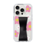 Slim Protection Case - STAND & RING RIBBON Black［ Rune Naito - RUNE Flower - Pink ］