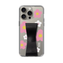 Slim Protection Case - STAND & RING RIBBON Black［ Rune Naito - RUNE Flower - Pink ］