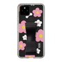 Slim Protection Case - STAND & RING RIBBON Black［ Rune Naito - RUNE Flower - Pink ］