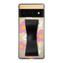 Slim Protection Case - STAND & RING RIBBON Black［ Rune Naito - RUNE Flower - Pink ］