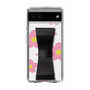 Slim Protection Case - STAND & RING RIBBON Black［ Rune Naito - RUNE Flower - Pink ］