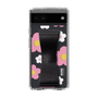 Slim Protection Case - STAND & RING RIBBON Black［ Rune Naito - RUNE Flower - Pink ］