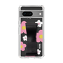 Slim Protection Case - STAND & RING RIBBON Black［ Rune Naito - RUNE Flower - Pink ］