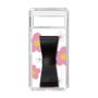 Slim Protection Case - STAND & RING RIBBON Black［ Rune Naito - RUNE Flower - Pink ］