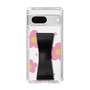 Slim Protection Case - STAND & RING RIBBON Black［ Rune Naito - RUNE Flower - Pink ］