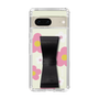 Slim Protection Case - STAND & RING RIBBON Black［ Rune Naito - RUNE Flower - Pink ］