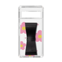 Slim Protection Case - STAND & RING RIBBON Black［ Rune Naito - RUNE Flower - Pink ］