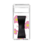 Slim Protection Case - STAND & RING RIBBON Black［ Rune Naito - RUNE Flower - Pink ］