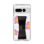 Slim Protection Case - STAND & RING RIBBON Black［ Rune Naito - RUNE Flower - Pink ］