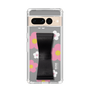 Slim Protection Case - STAND & RING RIBBON Black［ Rune Naito - RUNE Flower - Pink ］