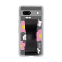Slim Protection Case - STAND & RING RIBBON Black［ Rune Naito - RUNE Flower - Pink ］